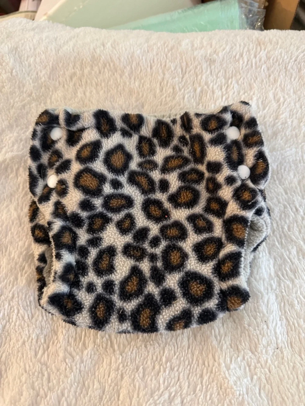 5/$25 Plush Leopard Print Kids Adjustable Cloth Diaper